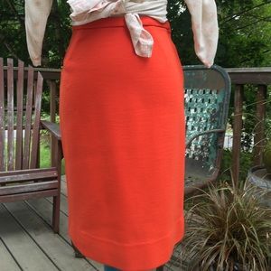 Super Cool Vtg Vibrant Orange Pencil Skirt- Size Small
